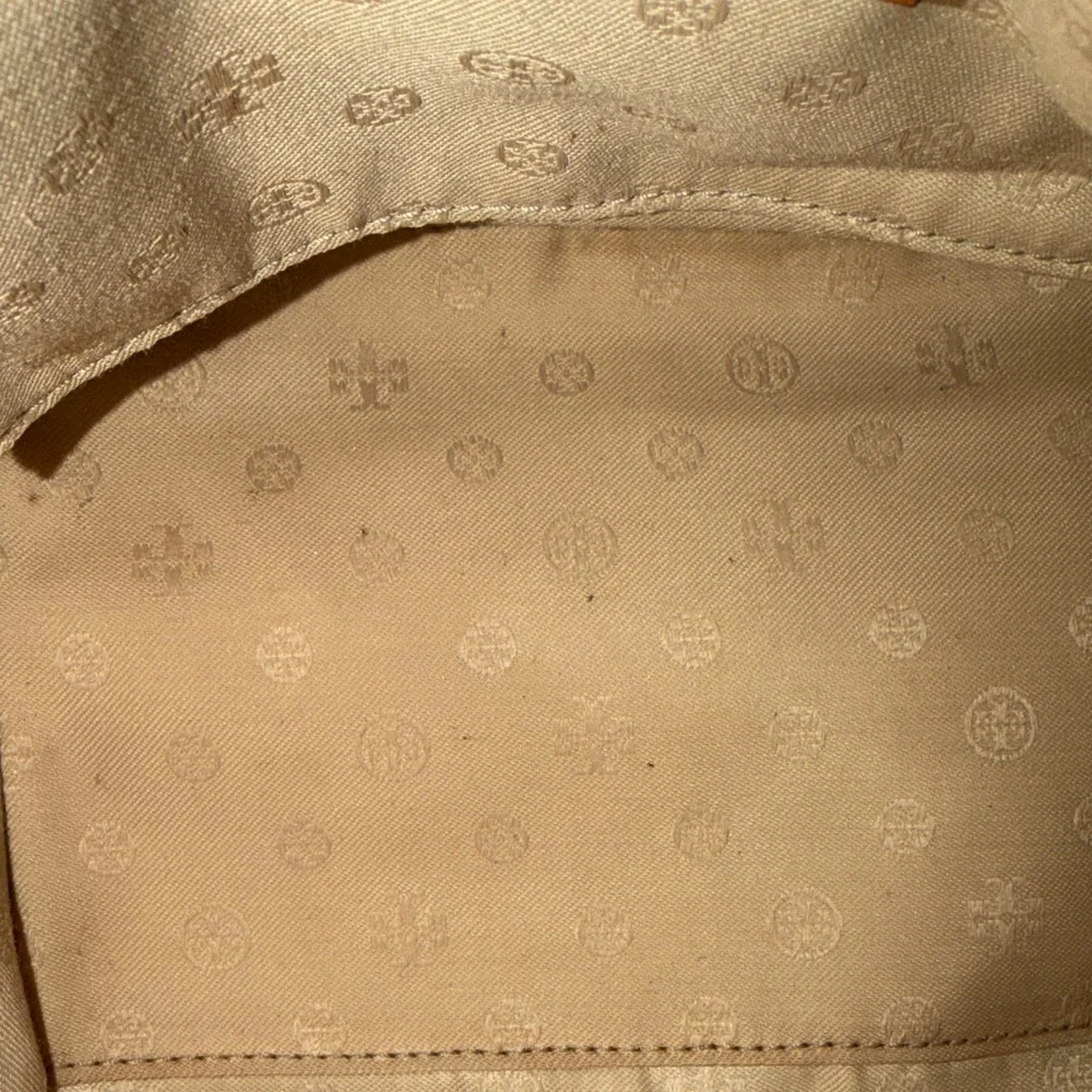 Tory Burch Floral Cosmetic Pouch in Cream, Brown, Blue, Pink